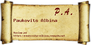 Paukovits Albina névjegykártya